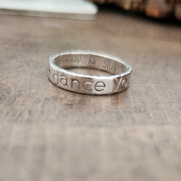 Sterling Silver "Dance Your A** Off" Engraved Ring Size 6.25 - Picture 5 of 9